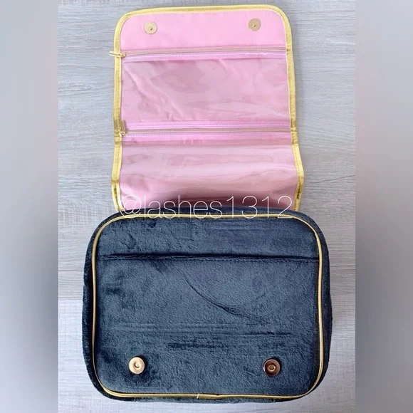 JUICY COUTURE Makeup Bag Travel Cosmetic Case - Black & Gold - Picture 5 of 6